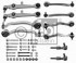 Комплект рычагов + наконечники + тяги стабилизатора (без болтов) AUDI: A4 95-01, VW: PASSAT 96-00, 00-05 DLZ